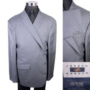 Joseph Abboud ZIGNONE Sz 52R 110's Wool Suit Coat Jacket Blazer Two Button